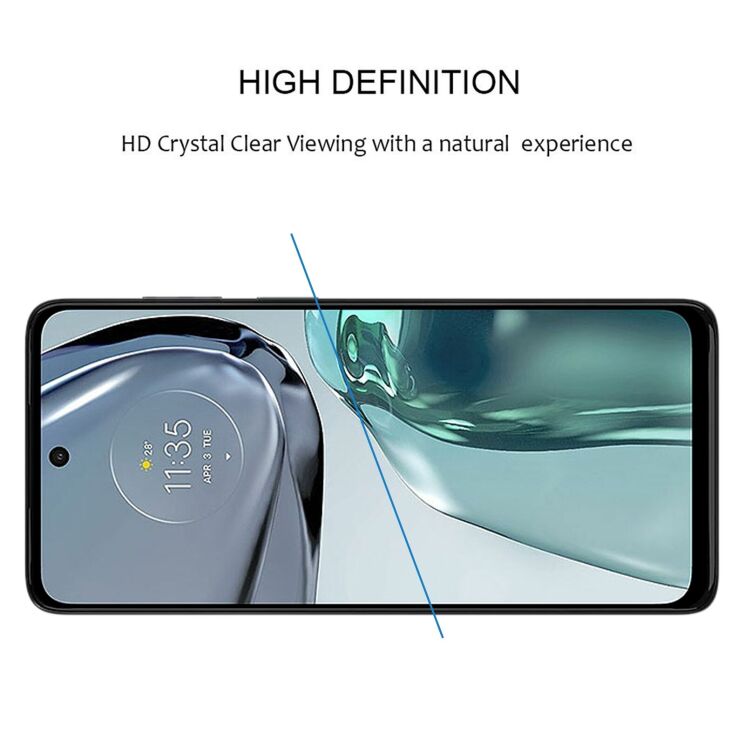 Захисне скло Deexe Full Glue Coverage для Motorola Moto G32 - Black: фото 4 з 7