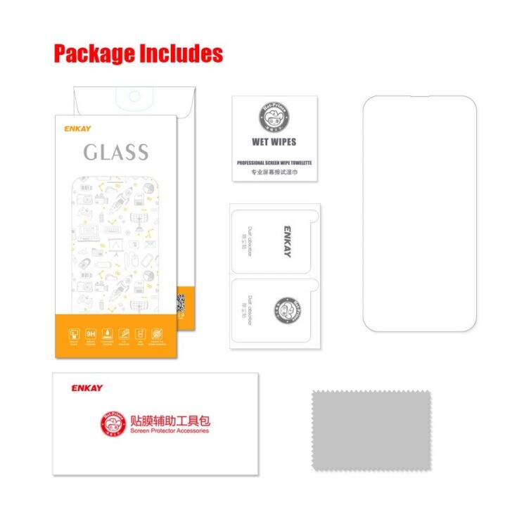 Защитное стекло ENKAY 0.26mm 9H для Apple iPhone 16e - Transparent: фото 7 из 7