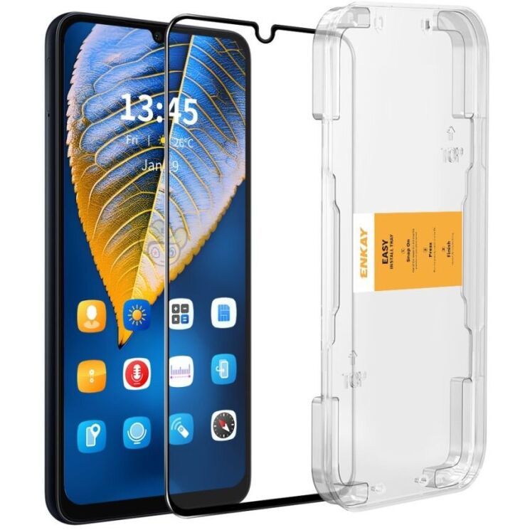 Защитное стекло ENKAY Easy Install Full Glue для Xiaomi Redmi 14C / Redmi A4 5G / Poco C75 - Black: фото 1 из 9
