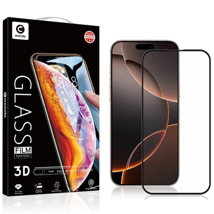 Защитное стекло MOCOLO 5D Curved Full Glue для Apple iPhone 17 Pro Max - Black: фото 7 из 7
