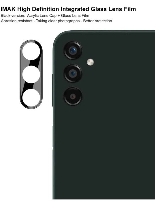 Защитное стекло на камеру IMAK Black Glass Lens для Samsung Galaxy A25 (A256) - Black: фото 5 из 13