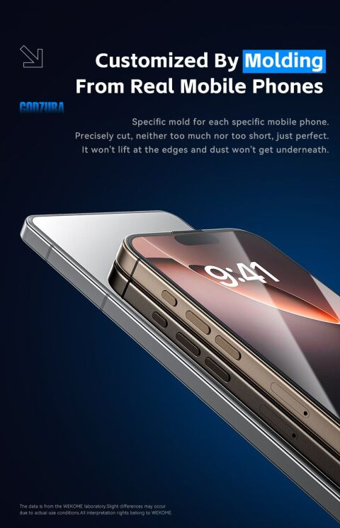 Защитное стекло WEKOME WTP-115 6D Curved Ultra-Fine Edge для iPhone 14 Pro Max - Black: фото 8 из 12