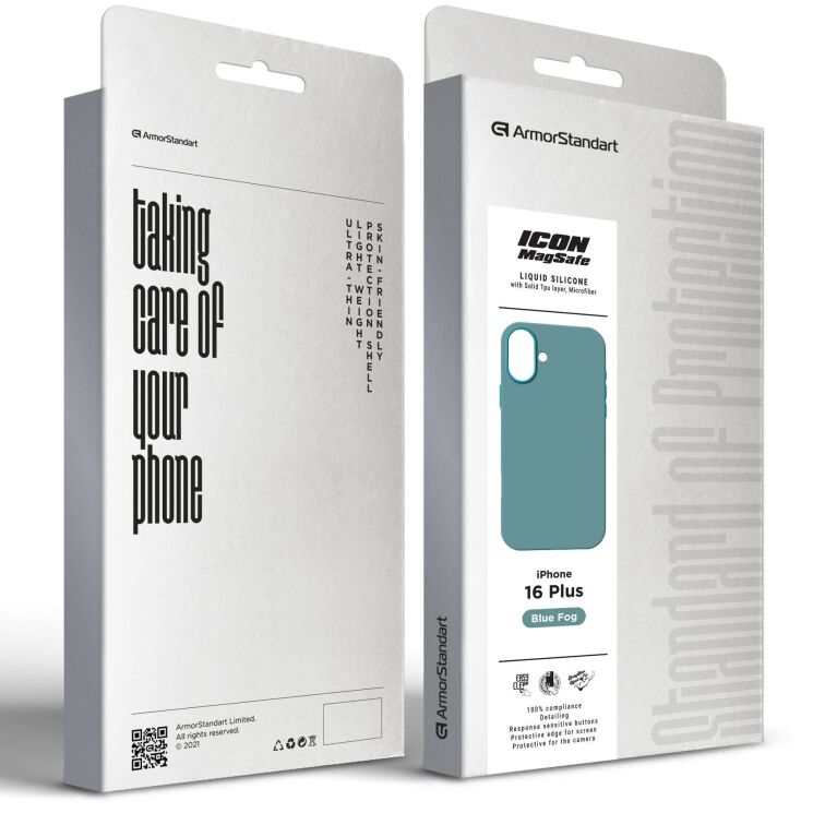 Защитный чехол ArmorStandart ICON MagSafe для Apple iPhone 16 Plus - Blue Fog: фото 2 из 2