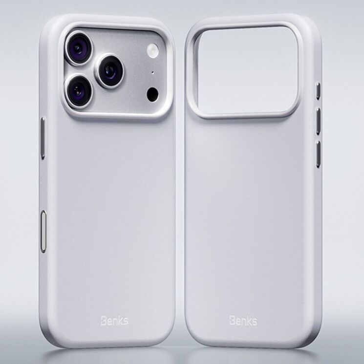 Захисний чохол BENKS Q2 Organic Leather для iPhone 18 Pro / 17 Pro - Grey: фото 3 з 12