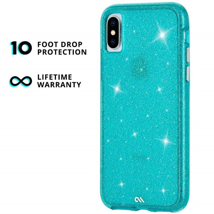 Защитный чехол Case-Mate Sheer Crystal для Apple iPhone X / iPhone XS - Teal: фото 6 из 8