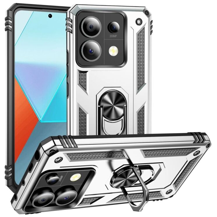 Защитный чехол Deexe Armor Case для Xiaomi Redmi Note 13 Pro 5G / Poco X6 - Silver: фото 1 из 7