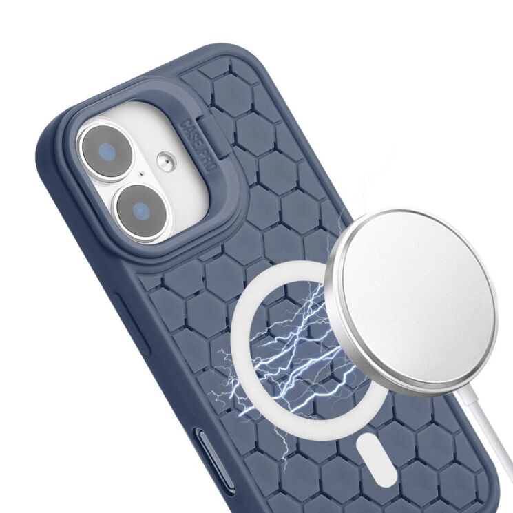 Защитный чехол Deexe CasePro with MagSafe для Apple iPhone 16 - Dark Blue: фото 3 из 5