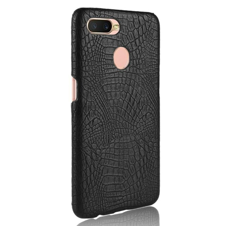 Захисний чохол Deexe Croco Style для OPPO A12 - Black: фото 3 з 6
