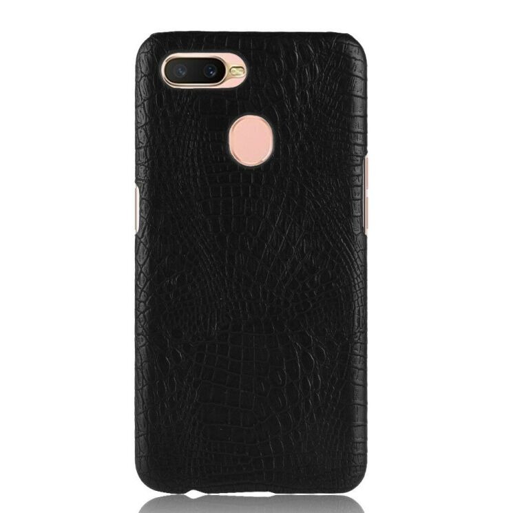 Захисний чохол Deexe Croco Style для OPPO A12 - Black: фото 2 з 6