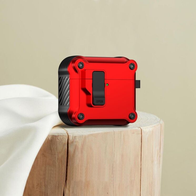 Защитный чехол Deexe Defender Armor для Apple AirPods 4 - Red: фото 2 из 7