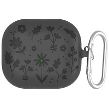 Захисний чохол Deexe Flower Pattern для Samsung Galaxy Buds 3 / Buds 3 Pro - Dark Grey: фото 1 з 7