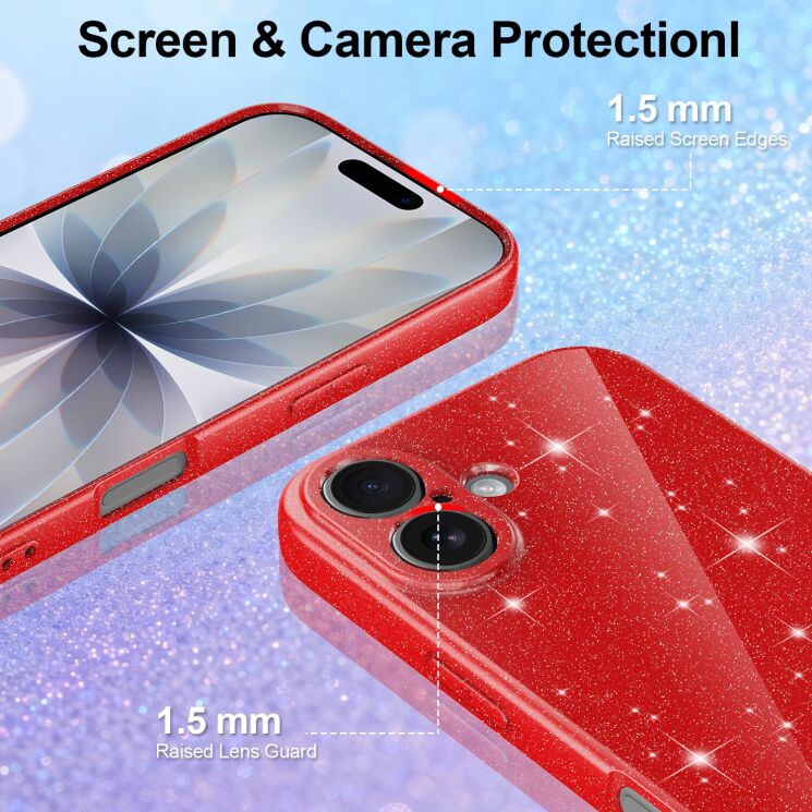 Захисний чохол Deexe Glitter Case with MagSafe для Apple iPhone 17 - Red (407720R) Захисний чохол Deexe Glitter Case with MagSafe для Apple iPhone 17 - Red: фото 4 з 7