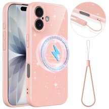 Захисний чохол Deexe Glitter Case with MagSafe для Apple iPhone 17 - Pink: фото 1 з 7