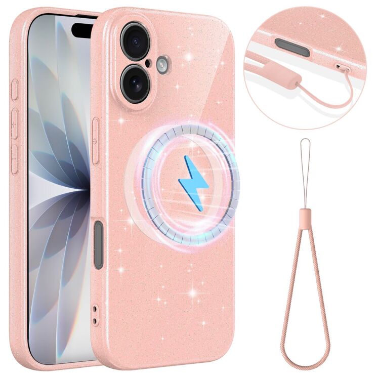 Защитный чехол Deexe Glitter Case with MagSafe для Apple iPhone 17 - Pink (407720P) Защитный чехол Deexe Glitter Case with MagSafe для Apple iPhone 17 - Pink: фото 1 из 7