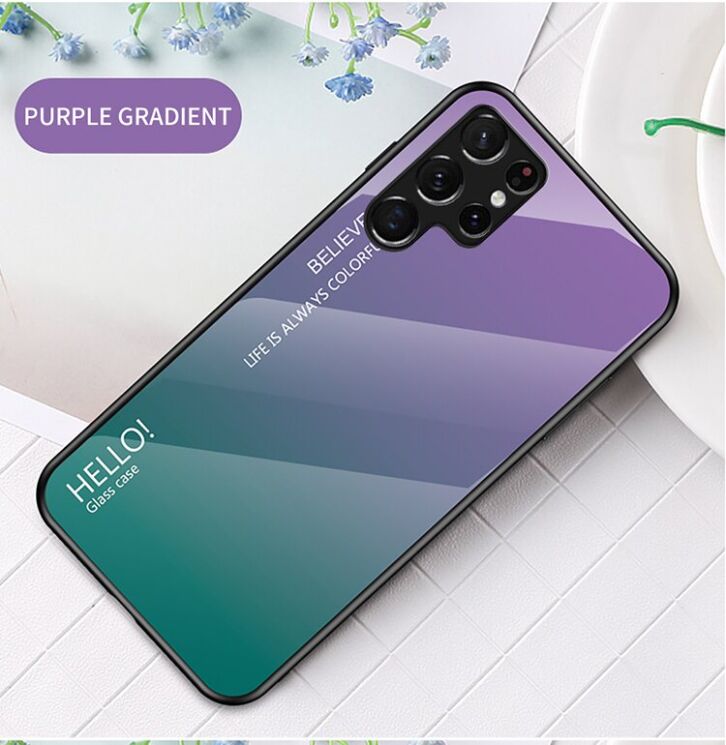 Защитный чехол Deexe Gradient Color для Samsung Galaxy S22 Ultra - Purple: фото 2 из 9