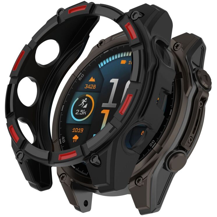 Захисний чохол Deexe Hollow Cover для Garmin Tactix 8 (51mm) - Black / Red: фото 1 з 7