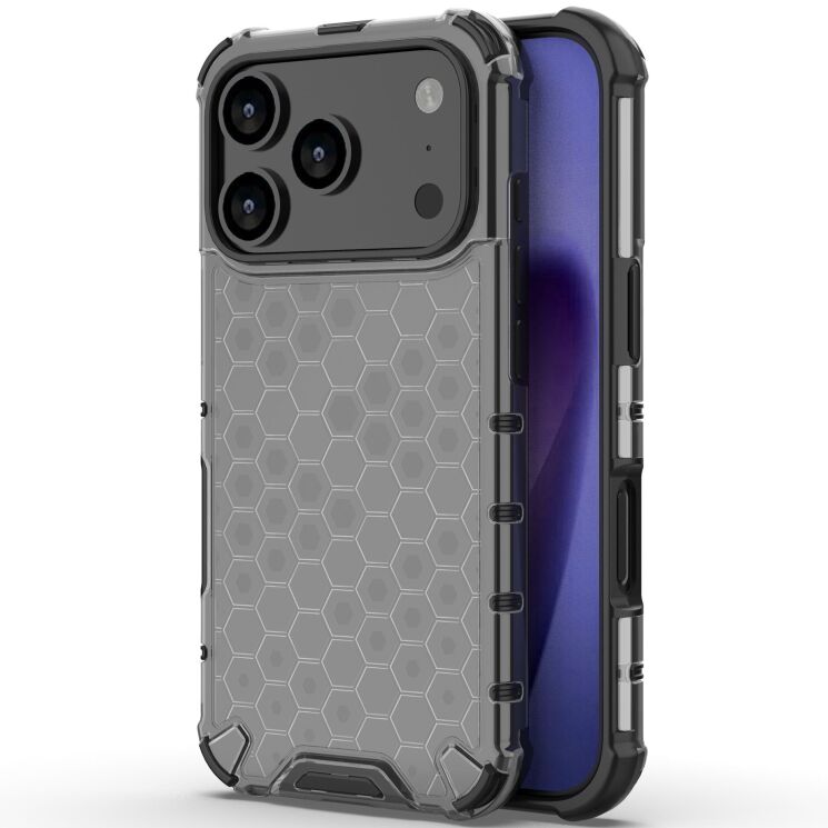 Захисний чохол Deexe Honeycomb Series для Apple iPhone 17 Pro - Black: фото 1 з 6