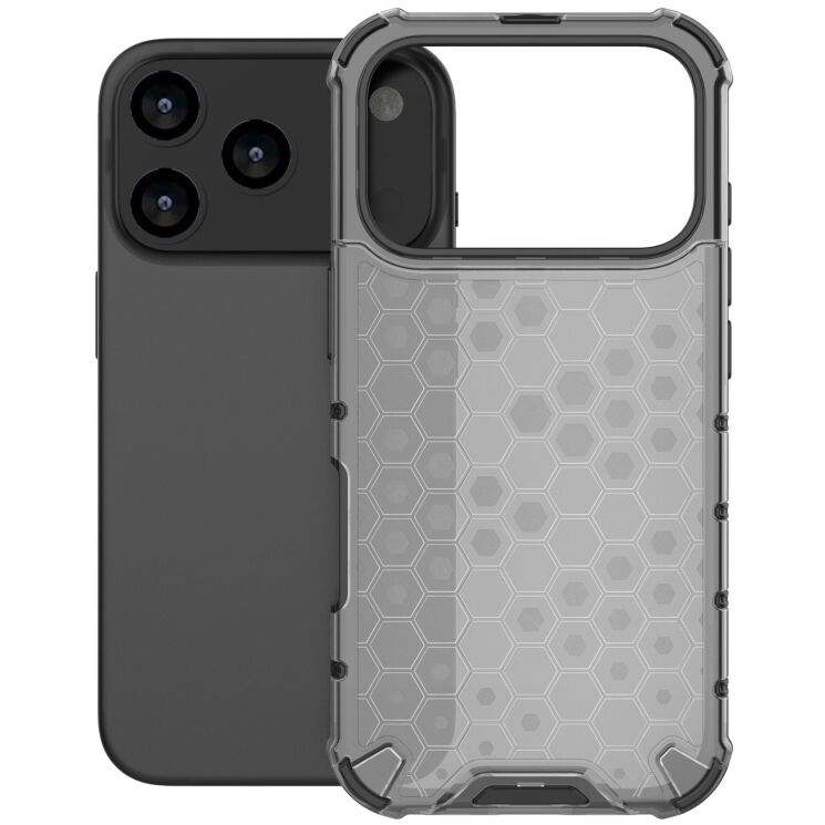 Захисний чохол Deexe Honeycomb Series для Apple iPhone 17 Pro - Black: фото 2 з 6