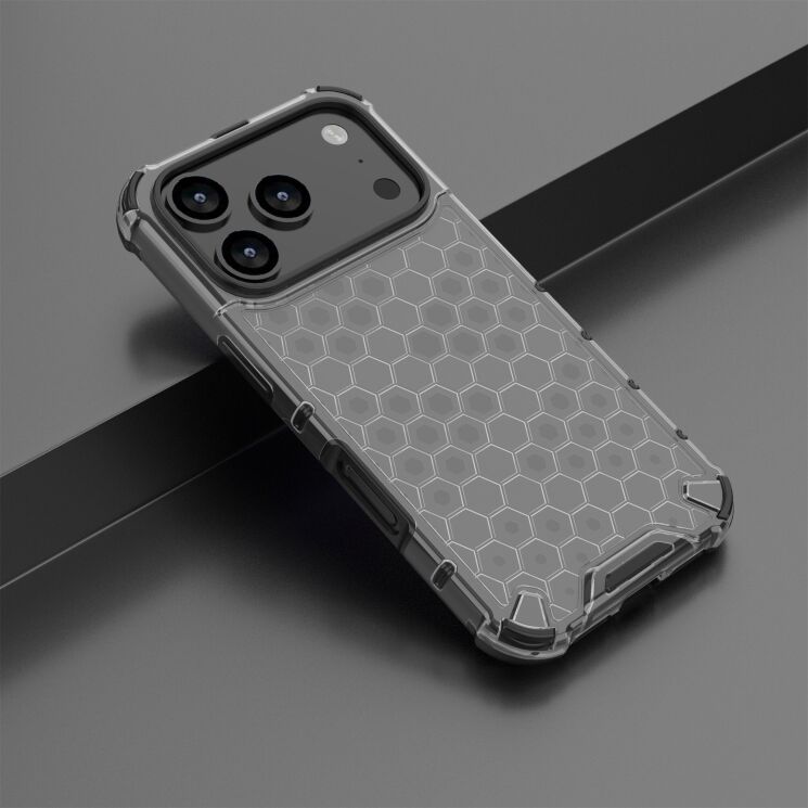 Захисний чохол Deexe Honeycomb Series для Apple iPhone 17 Pro - Black: фото 3 з 6