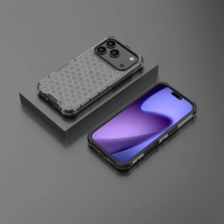 Захисний чохол Deexe Honeycomb Series для Apple iPhone 17 Pro - Black: фото 4 з 6