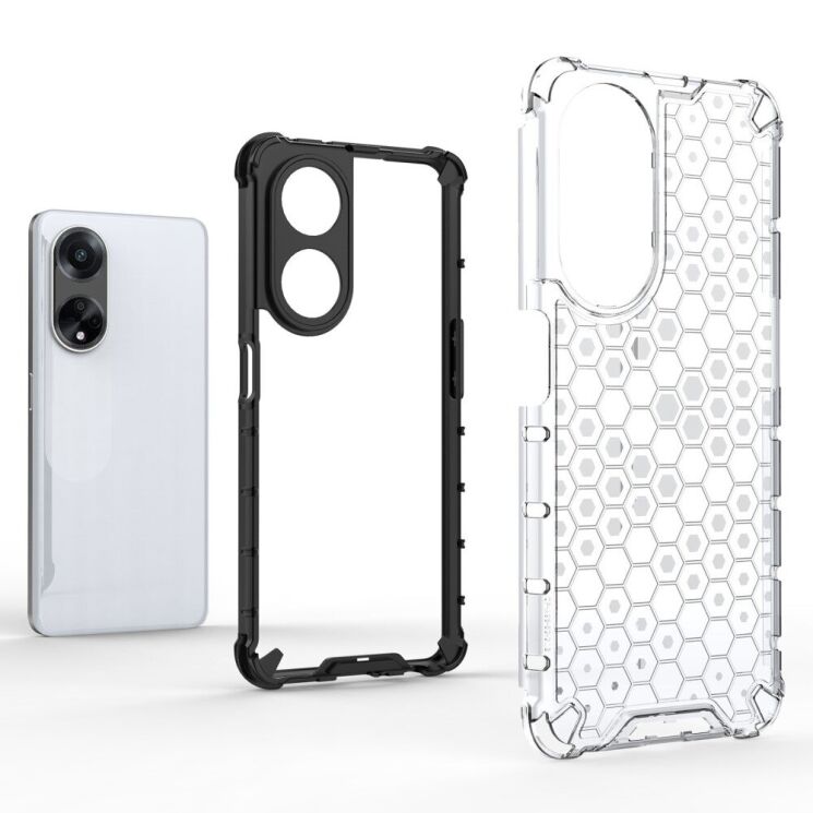 Защитный чехол Deexe Honeycomb Series для OPPO A98 - Grey: фото 8 из 9