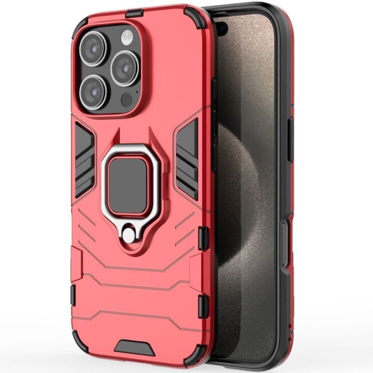 Защитный чехол Deexe Hybrid Case для Apple iPhone 16 Pro - Red: фото 2 из 6