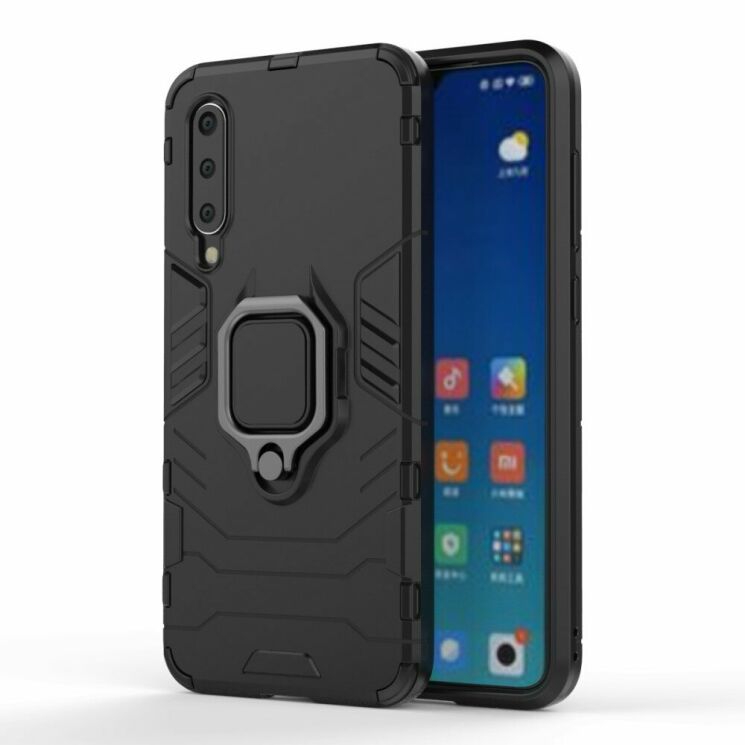 Чохол з підставкою Deexe Hybrid Case для Xiaomi Mi 9 SE - Black: фото 2 з 9