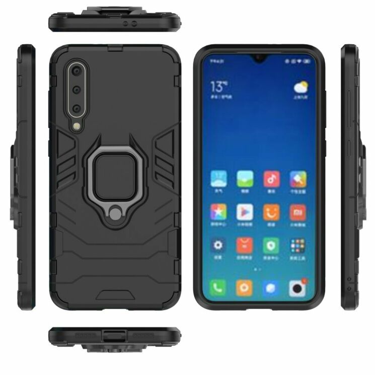 Чохол з підставкою Deexe Hybrid Case для Xiaomi Mi 9 SE - Black: фото 8 з 9