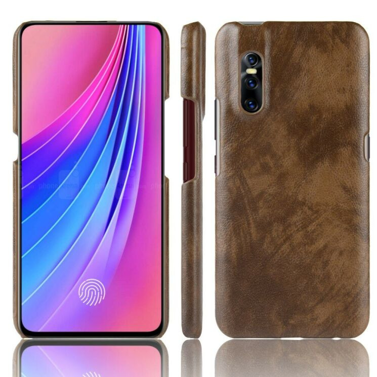 Защитный чехол Deexe Leather Back Cover для VIVO V15 Pro - Brown: фото 1 из 7