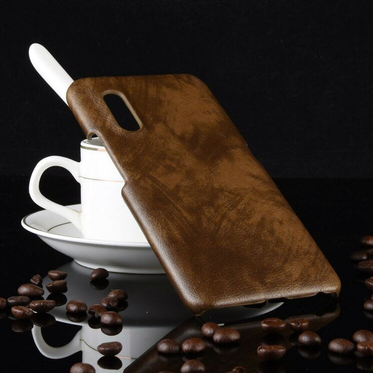 Защитный чехол Deexe Leather Back Cover для VIVO V15 Pro - Brown: фото 5 из 7