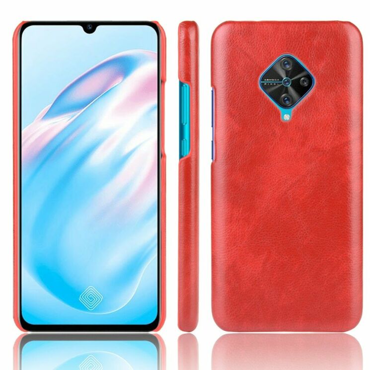Защитный чехол Deexe Leather Back Cover для VIVO V17 - Red: фото 1 из 8