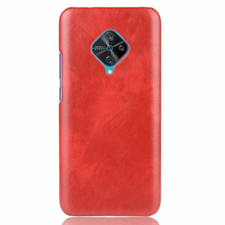 Защитный чехол Deexe Leather Back Cover для VIVO V17 - Red: фото 2 из 8