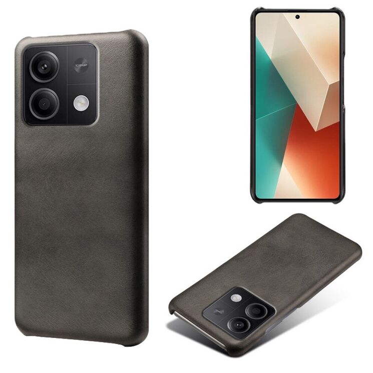 Захисний чохол Deexe Leather Back Cover для Xiaomi Redmi Note 13 5G - Black: фото 1 з 4