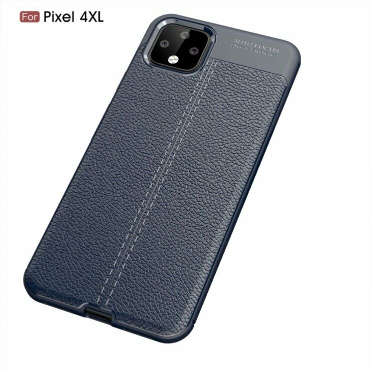 Защитный чехол Deexe Leather Cover для Google Pixel 4 XL - Dark Blue: фото 2 из 11