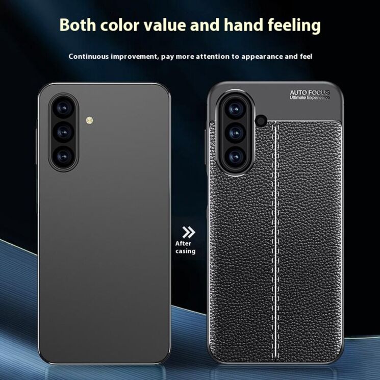 Защитный чехол Deexe Leather Cover для Samsung Galaxy A17 (A175) - Black: фото 8 из 11