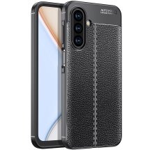 Защитный чехол Deexe Leather Cover для Samsung Galaxy A17 (A175) - Black: фото 1 из 11