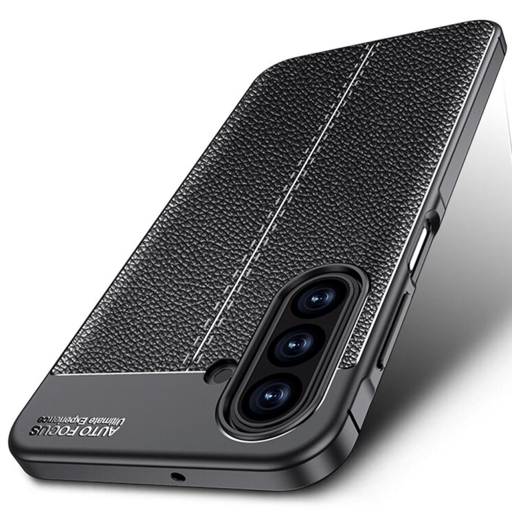 Защитный чехол Deexe Leather Cover для Samsung Galaxy A17 (A175) - Black: фото 5 из 11