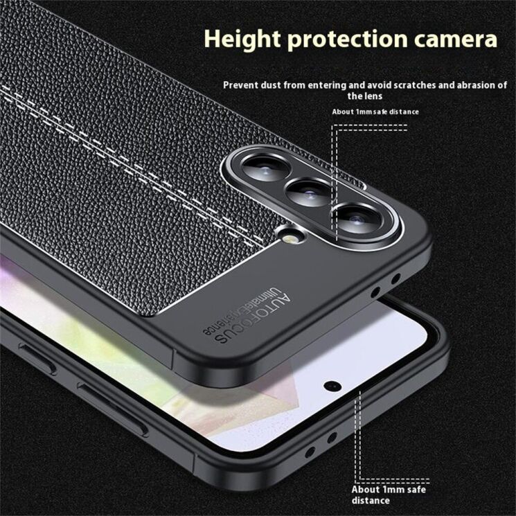 Защитный чехол Deexe Leather Cover для Samsung Galaxy A56 (A566) - Black: фото 7 из 10