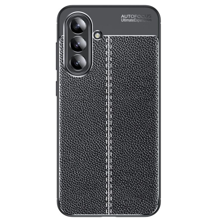 Защитный чехол Deexe Leather Cover для Samsung Galaxy A56 (A566) - Black: фото 1 из 10