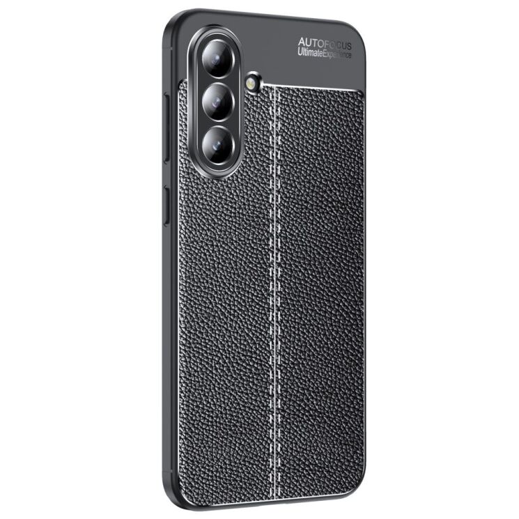 Защитный чехол Deexe Leather Cover для Samsung Galaxy A56 (A566) - Black: фото 2 из 10