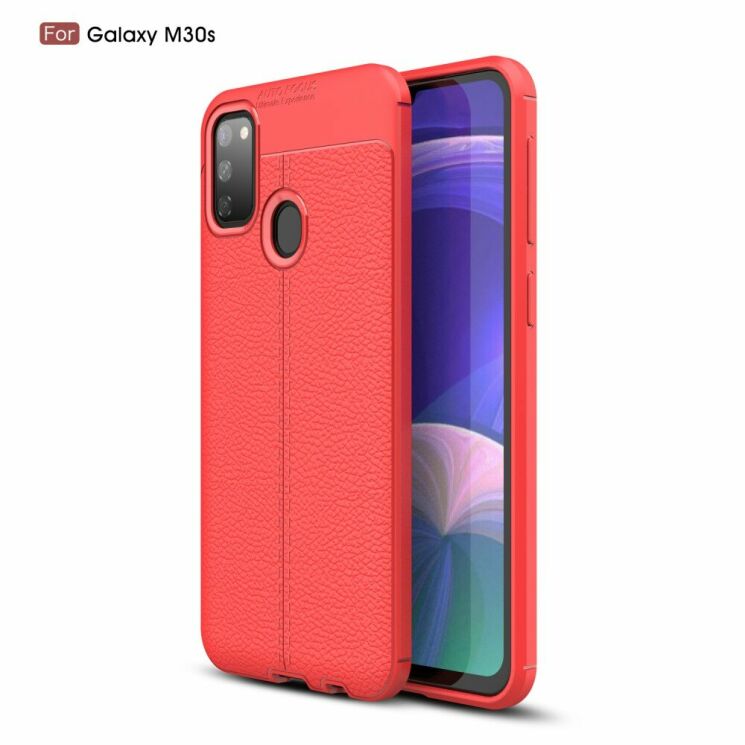 Защитный чехол Deexe Leather Cover для Samsung Galaxy M30s (M307) / Galaxy M21 (M215) - Red: фото 1 из 12