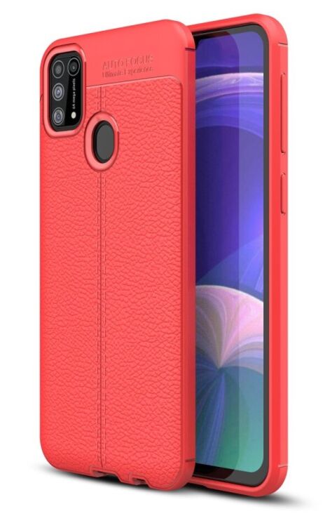 Силиконовый (TPU) чехол Deexe Leather Cover для Samsung Galaxy M31 (M315) - Red: фото 1 из 11