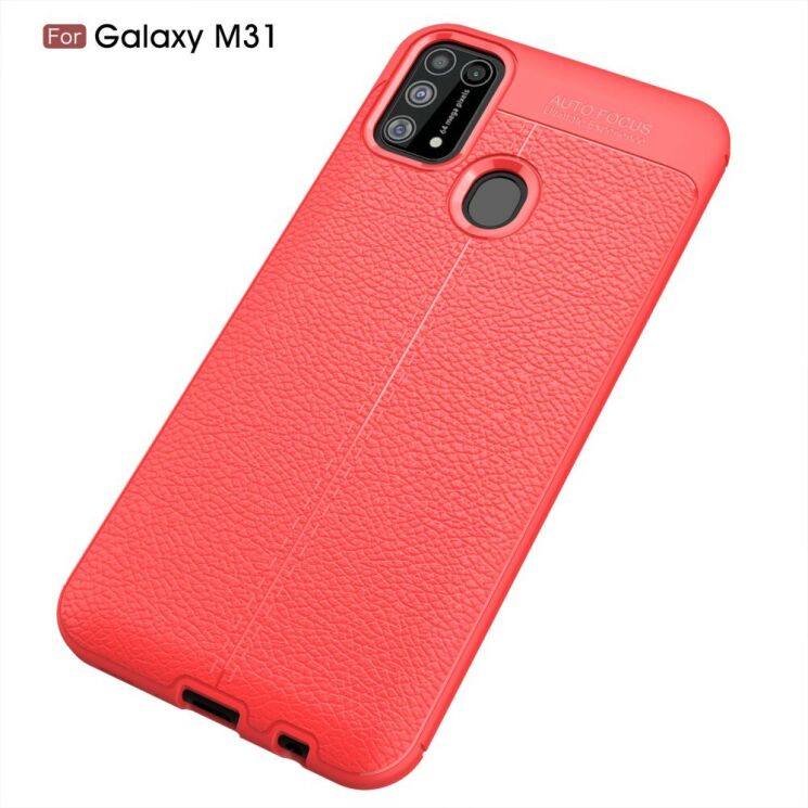 Силиконовый (TPU) чехол Deexe Leather Cover для Samsung Galaxy M31 (M315) - Red: фото 2 из 11