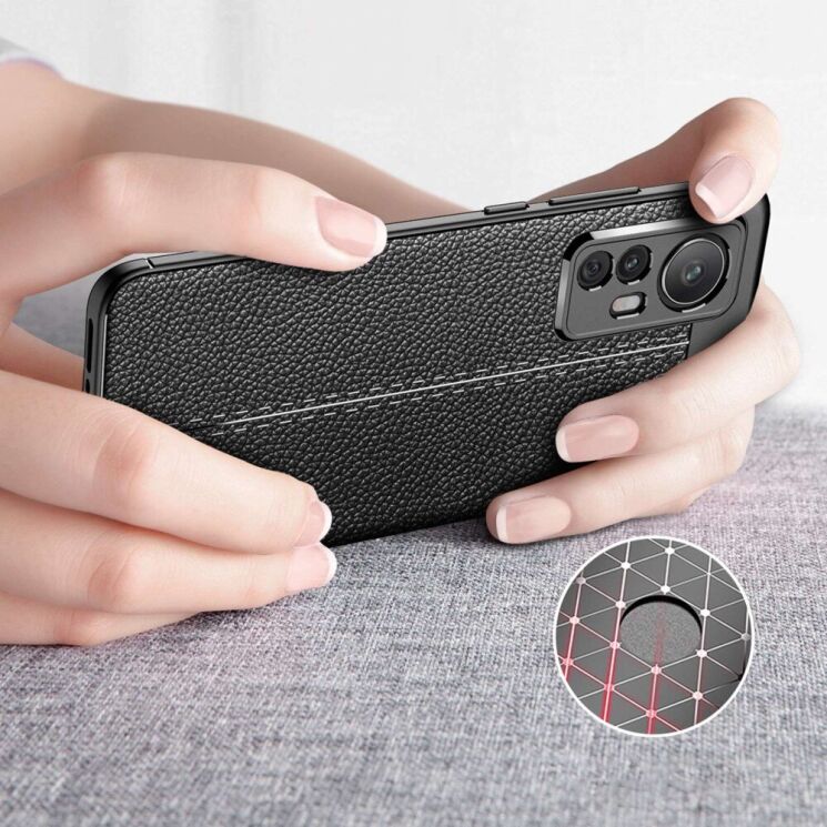 Защитный чехол Deexe Leather Cover для Xiaomi 12T - Blue: фото 8 из 9