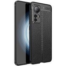 Защитный чехол Deexe Leather Cover для Xiaomi 12T - Black: фото 1 из 9