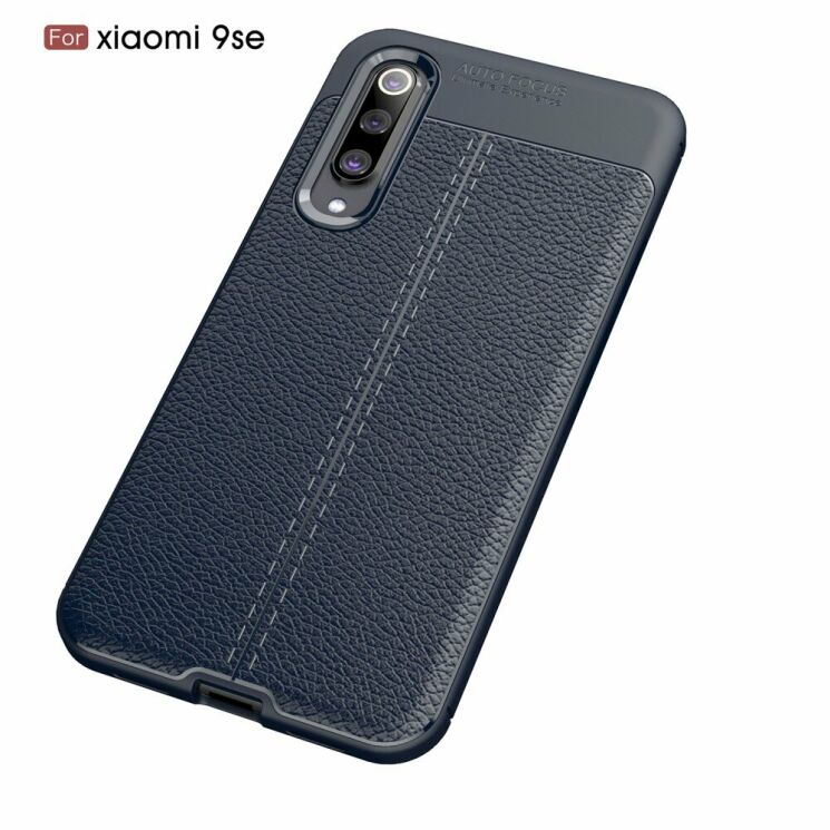 Защитный чехол Deexe Leather Cover для Xiaomi Mi 9 SE - Blue: фото 2 из 14