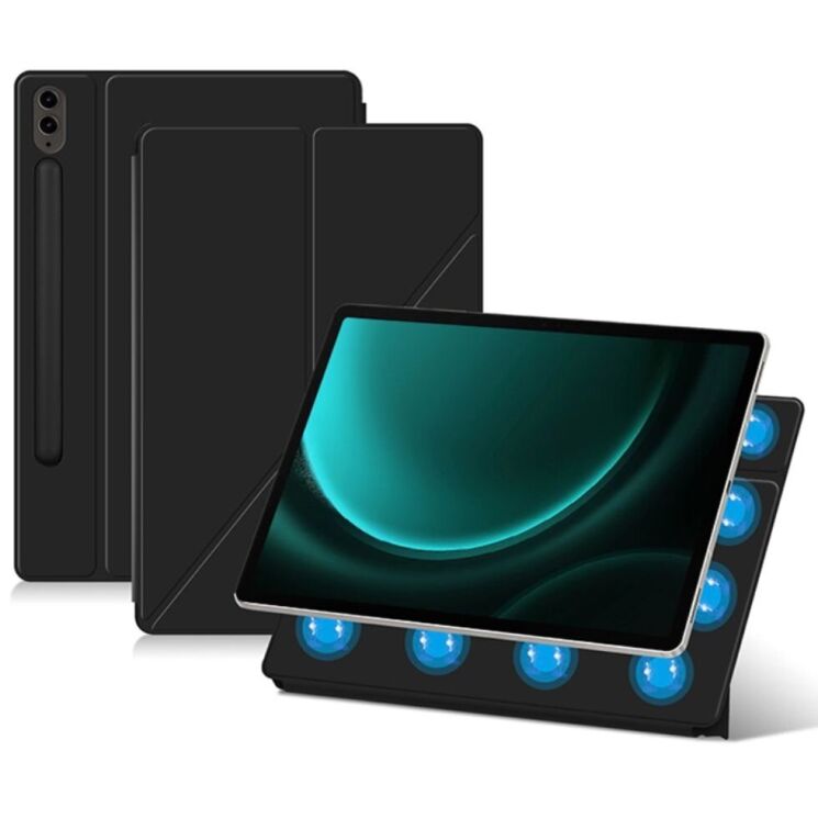 Защитный чехол Deexe Magnetic Case для Samsung Galaxy Tab S9 FE Plus (X610/616) - Black: фото 1 из 10