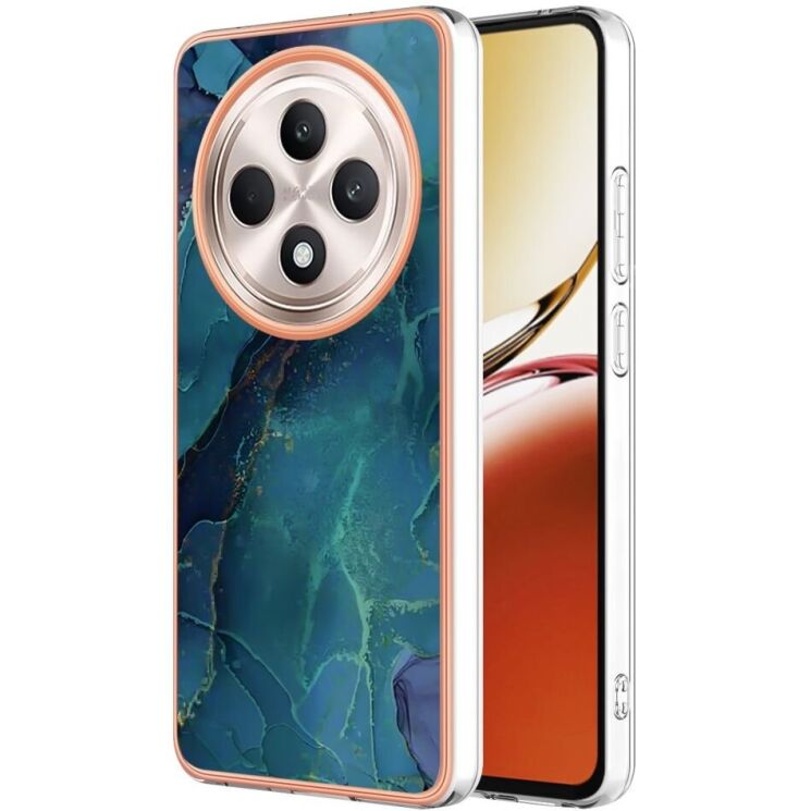Защитный чехол Deexe Marble Case для OPPO Reno 12 F/FS - Green: фото 1 из 8