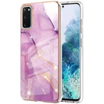 Захисний чохол Deexe Marble Style для Samsung Galaxy S20 (G980) - Light Purple: фото 1 з 4