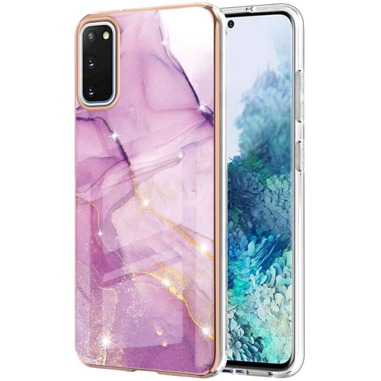 Захисний чохол Deexe Marble Style для Samsung Galaxy S20 (G980) - Light Purple: фото 1 з 4